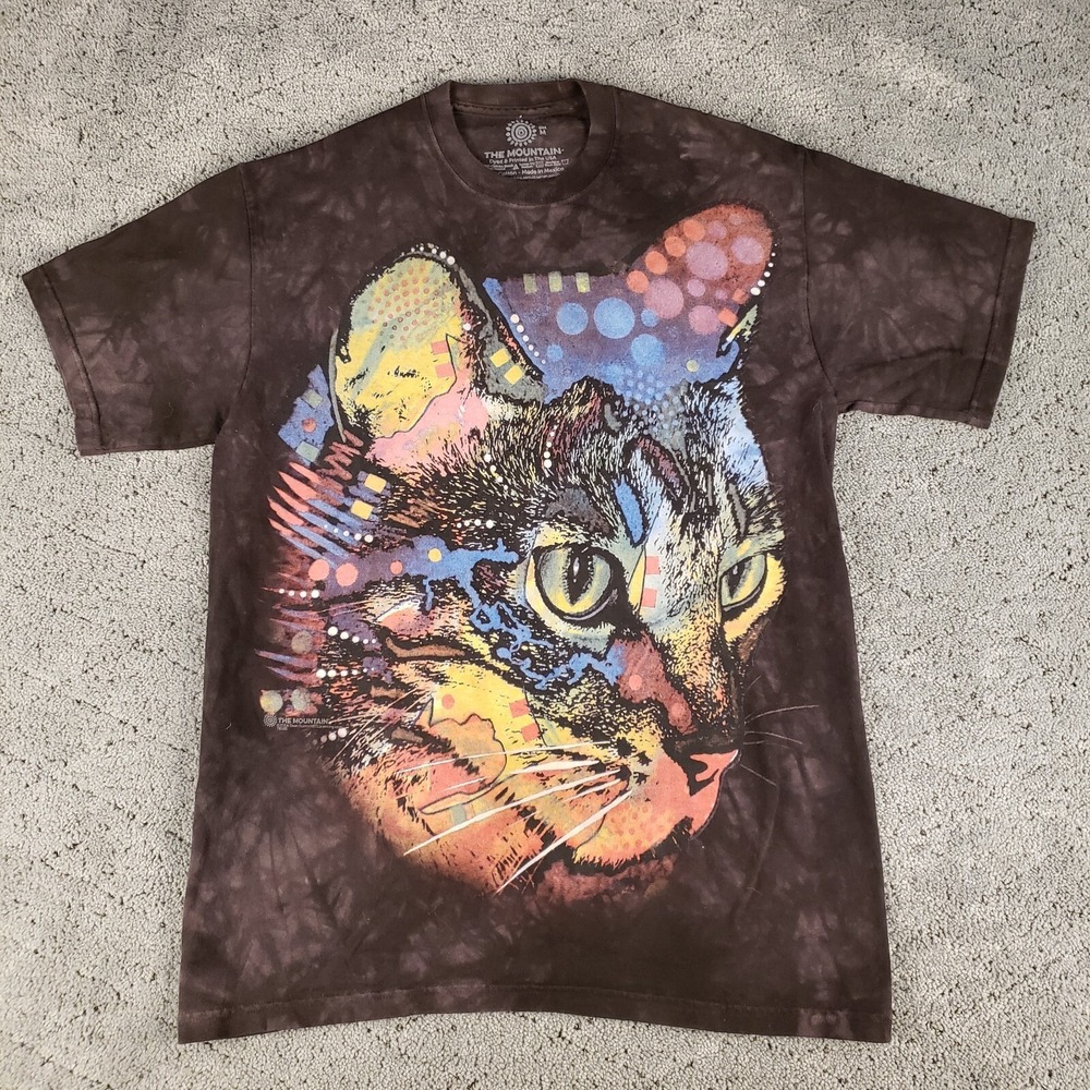 The‎ Mountain Cat Shirt Adult Medium Black Short Sleeve Graphic Tee Artsy